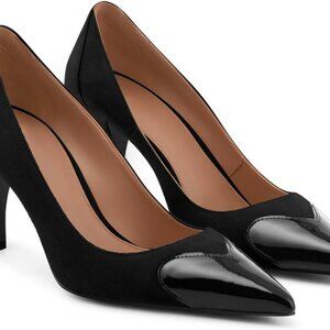 Women's Synthetic Pointed Toe Pumps 3-Inch Stiletto High Heels Dress Shoes